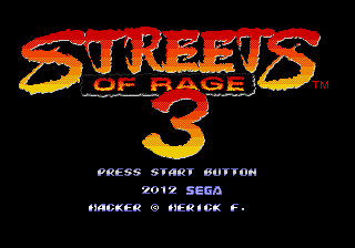 Sonic in Streets of Rage 3 Title Screen